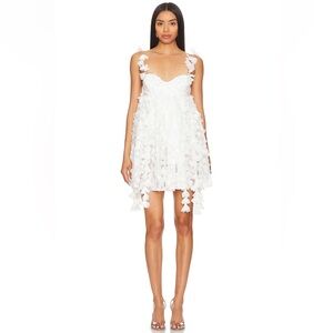 For Love & Lemons Bellatrix Mini Dress in White